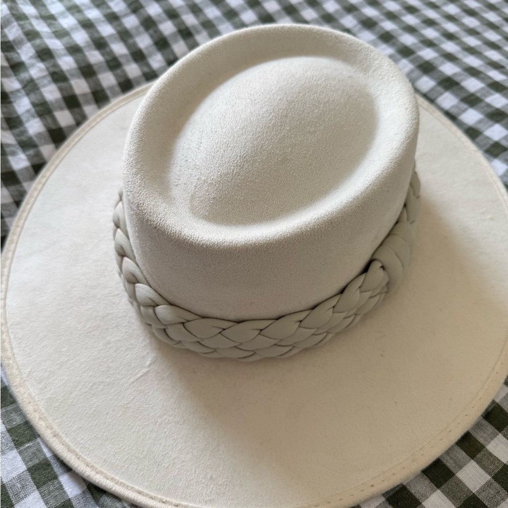 Off White Anthropologie Boater Hat